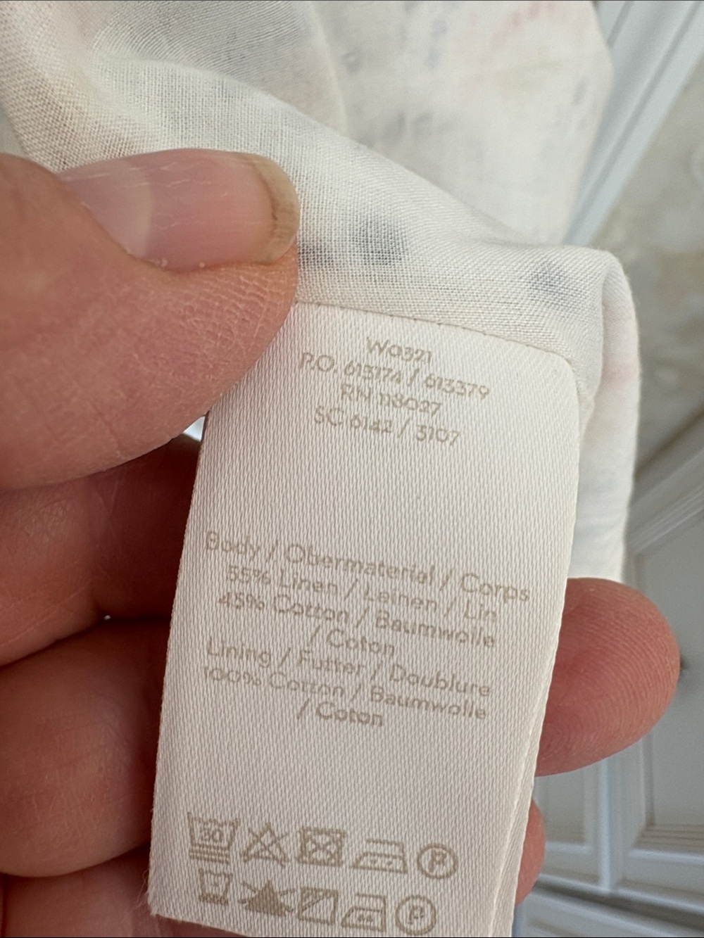Boden Cotton/Linen Sleeveless V-Neck White Dress with Multicolor Dot Fan Print - Picture 13 of 14